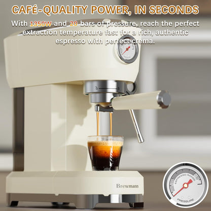 20-Bar Espresso Latte Cappuccino Machine with Frother encalife