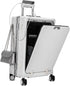 smart hardshell carry on luggage with front opening compartment