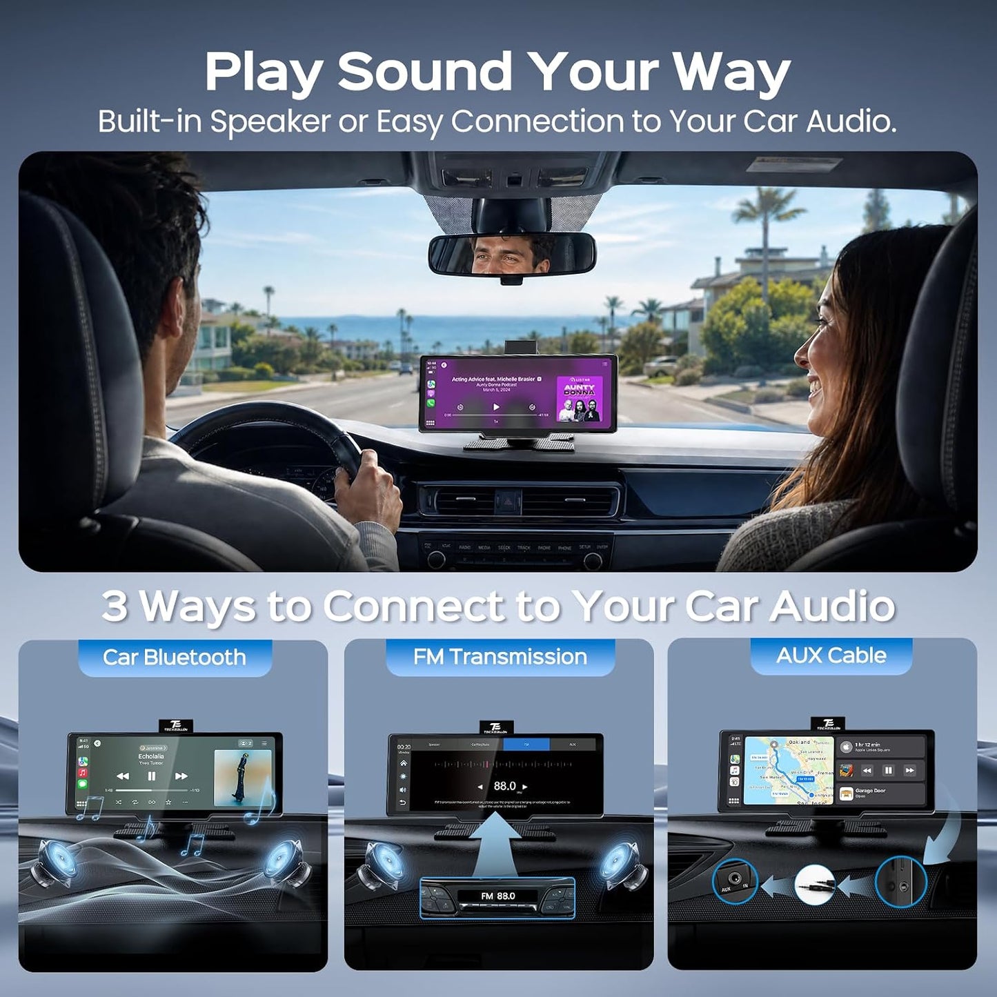 10.26 Inch Wireless Carplay Screen With Dash Camera encalife