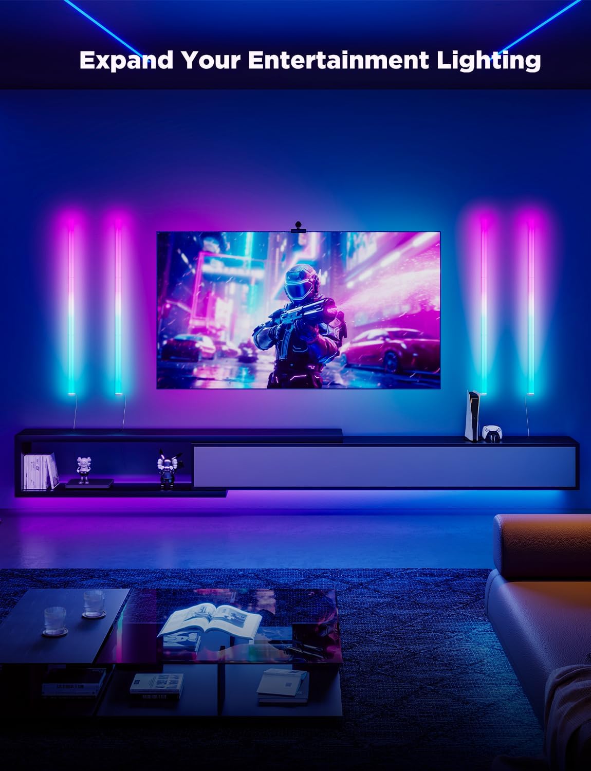 RGB Lighting Wall Bars for Bedroom Gaming Decor encalife