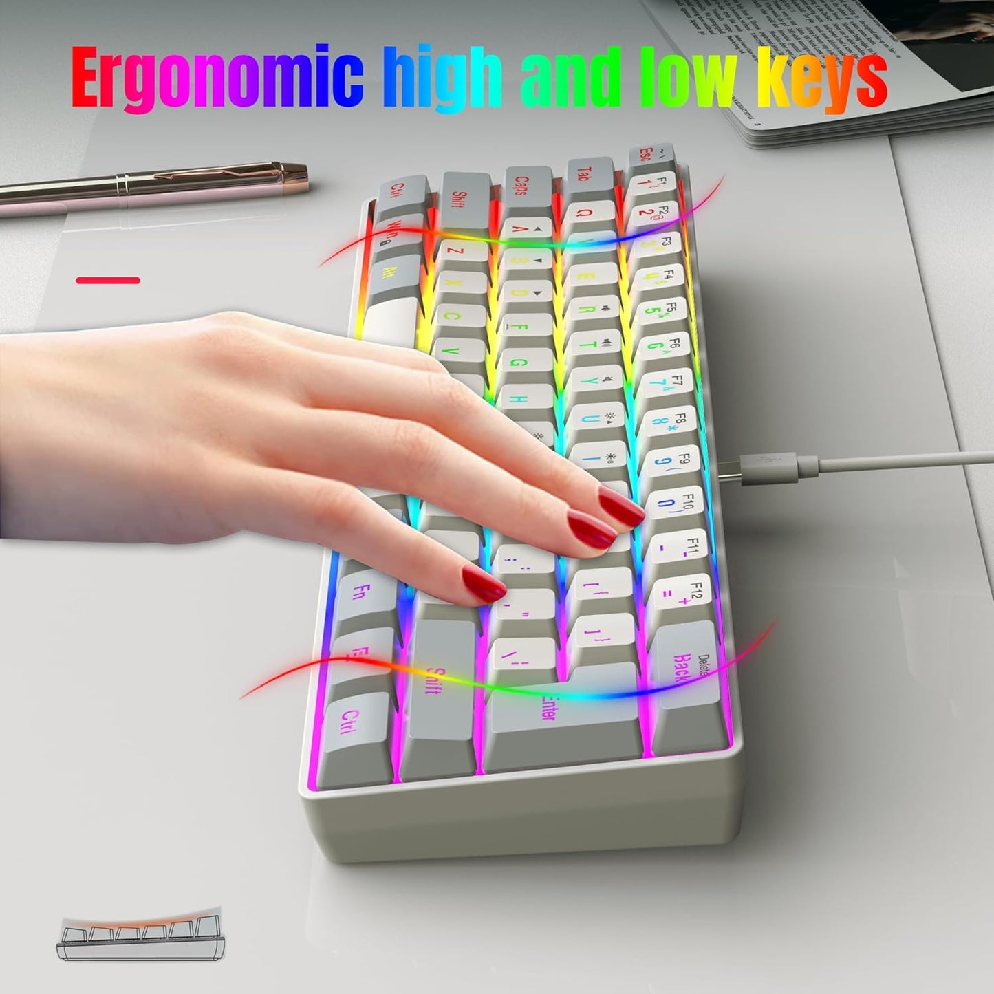 Pro Gaming Keyboard I 60% RGB Wired encalife