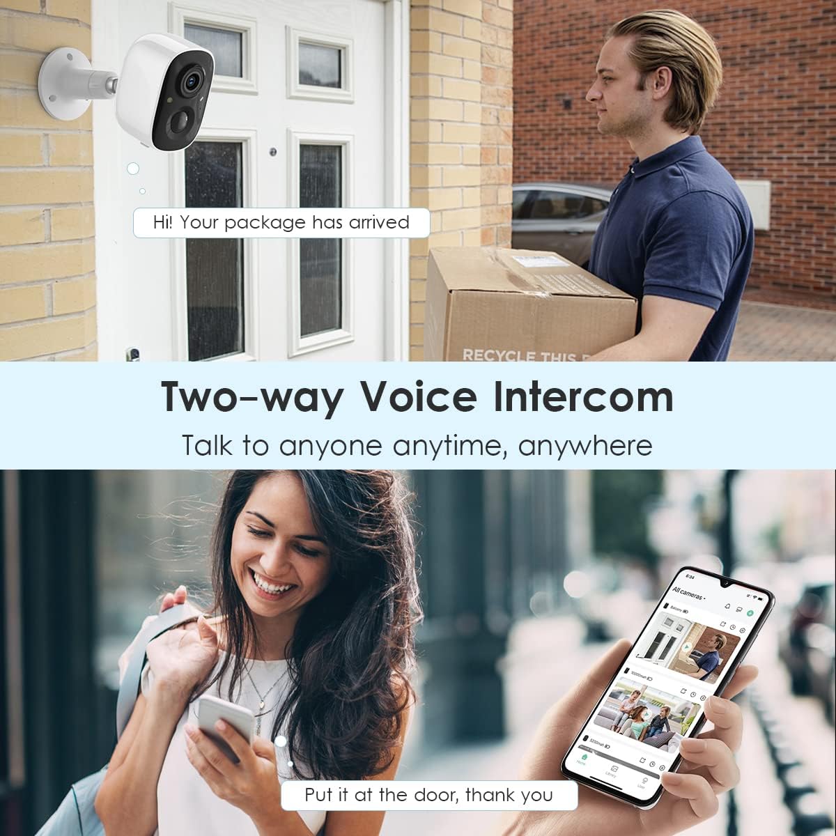 Security Camera I 2K Wireless Outdoor 4 Pack with Night Vision encalife