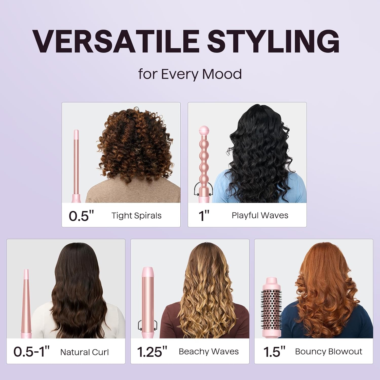 5 in 1 Curling Wand Set | Wavytalk Ceramic Hair Styler encalife