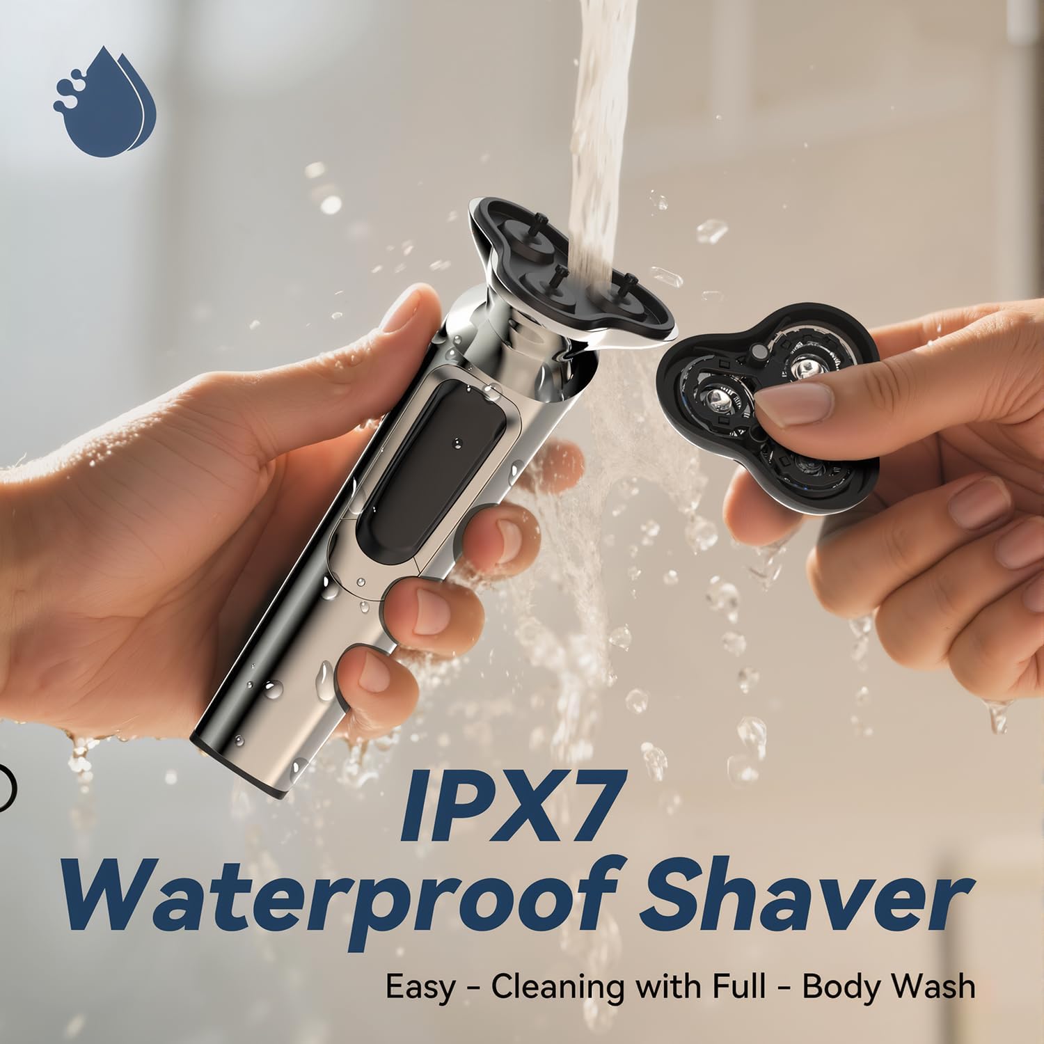 Electric Razor Men USB-C Rechargeable Rotary Shaver encalife