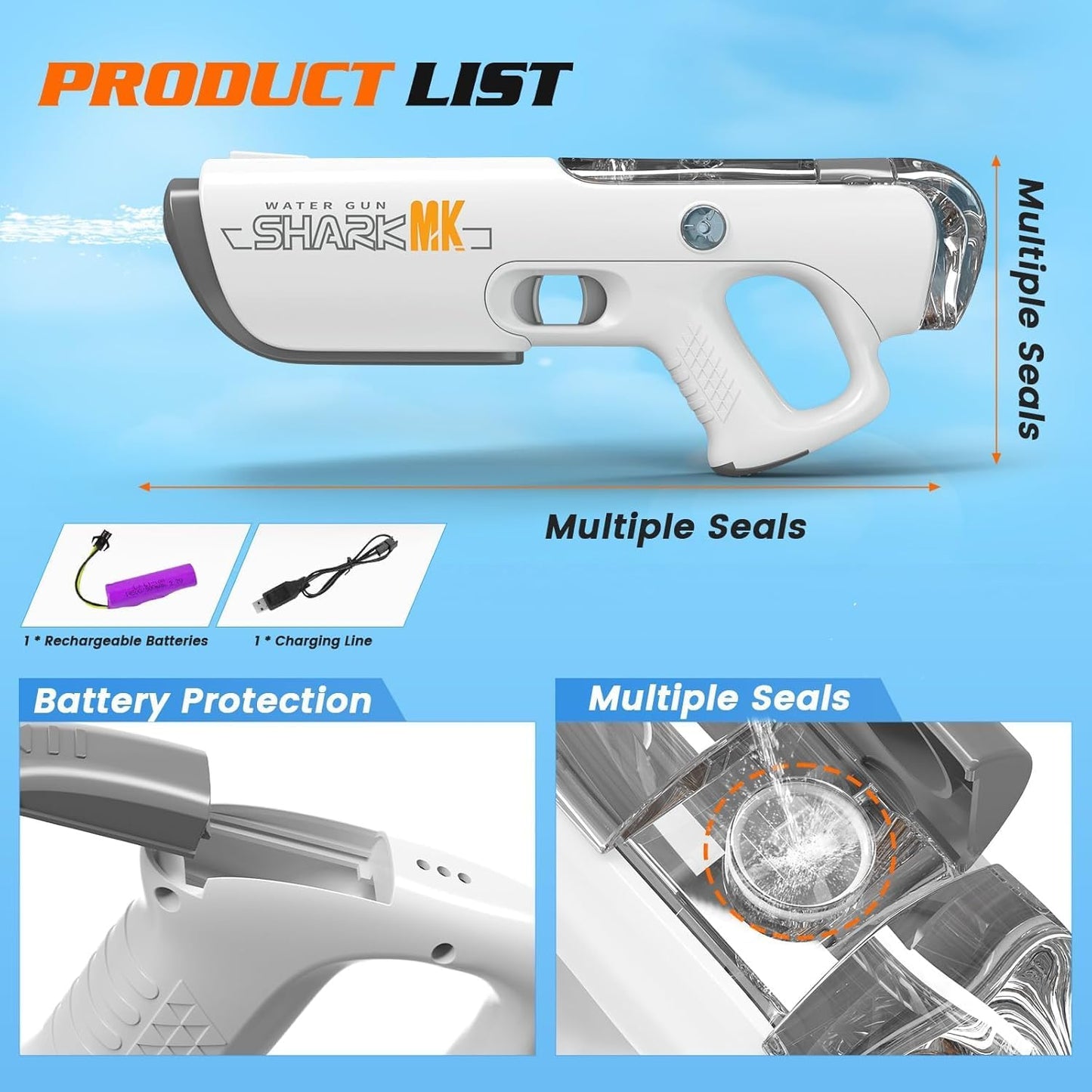 Electric Water Gun | Automatic Recharge High Range Blaster Toy encalife
