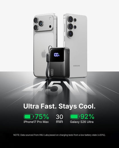 Ultra Mini 45W 10000mAh Portable Power Bank encalife