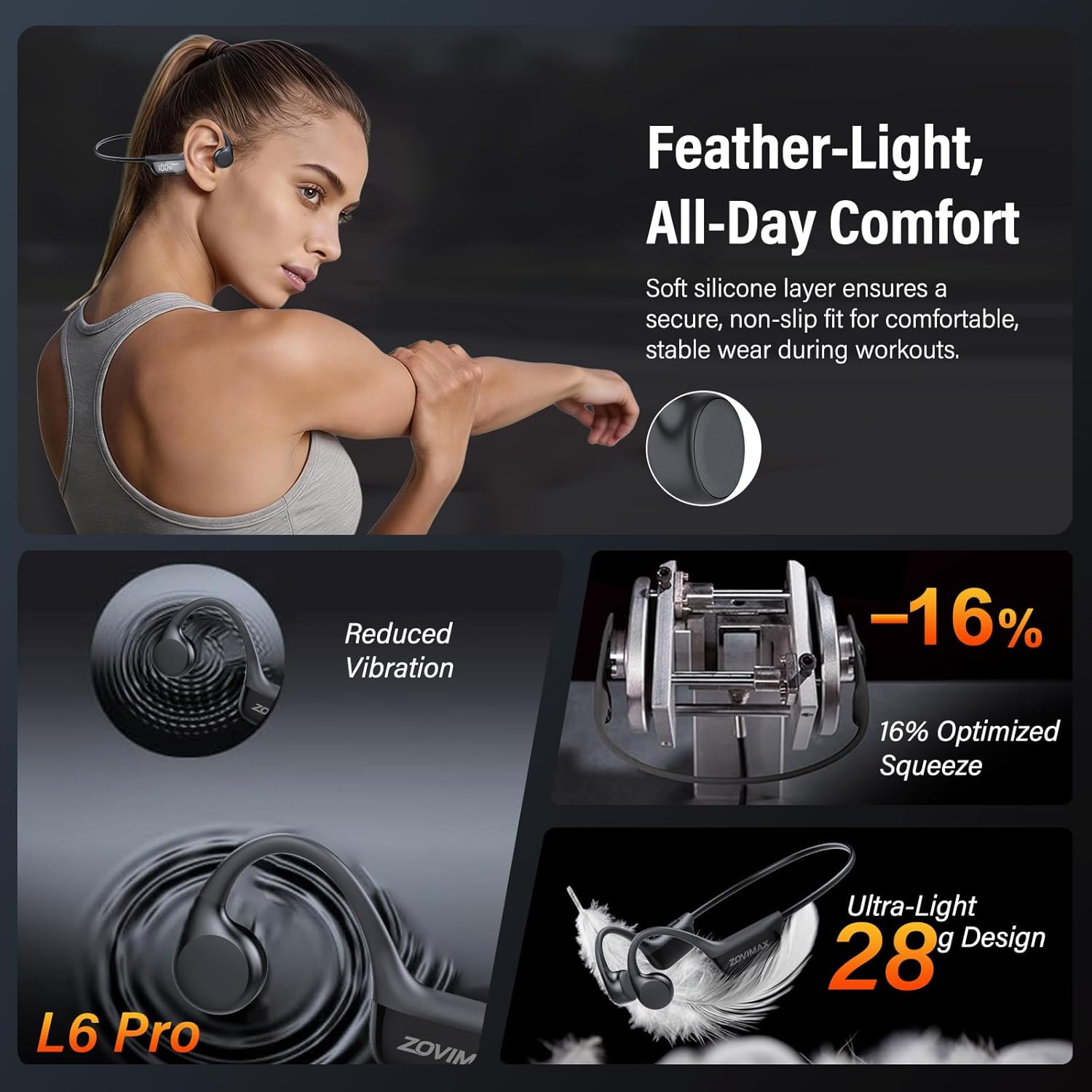 Open Ear Bluetooth Headphones with Game Mode encalife