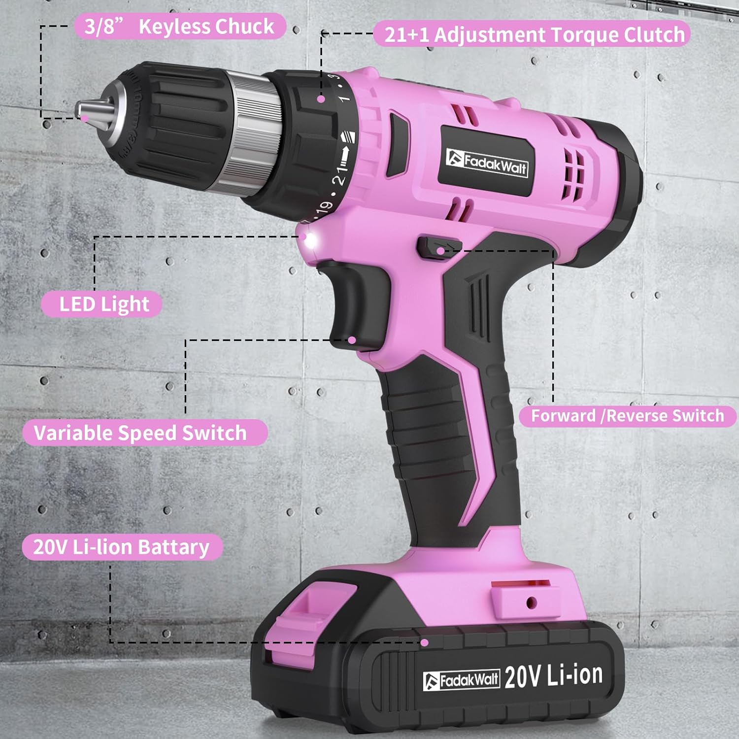 Cordless Drill Kit | 20V Power Drill Set encalife