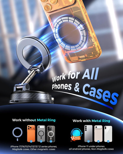 Magnetic MagSafe Car Phone Mount Vacuum Suction encalife