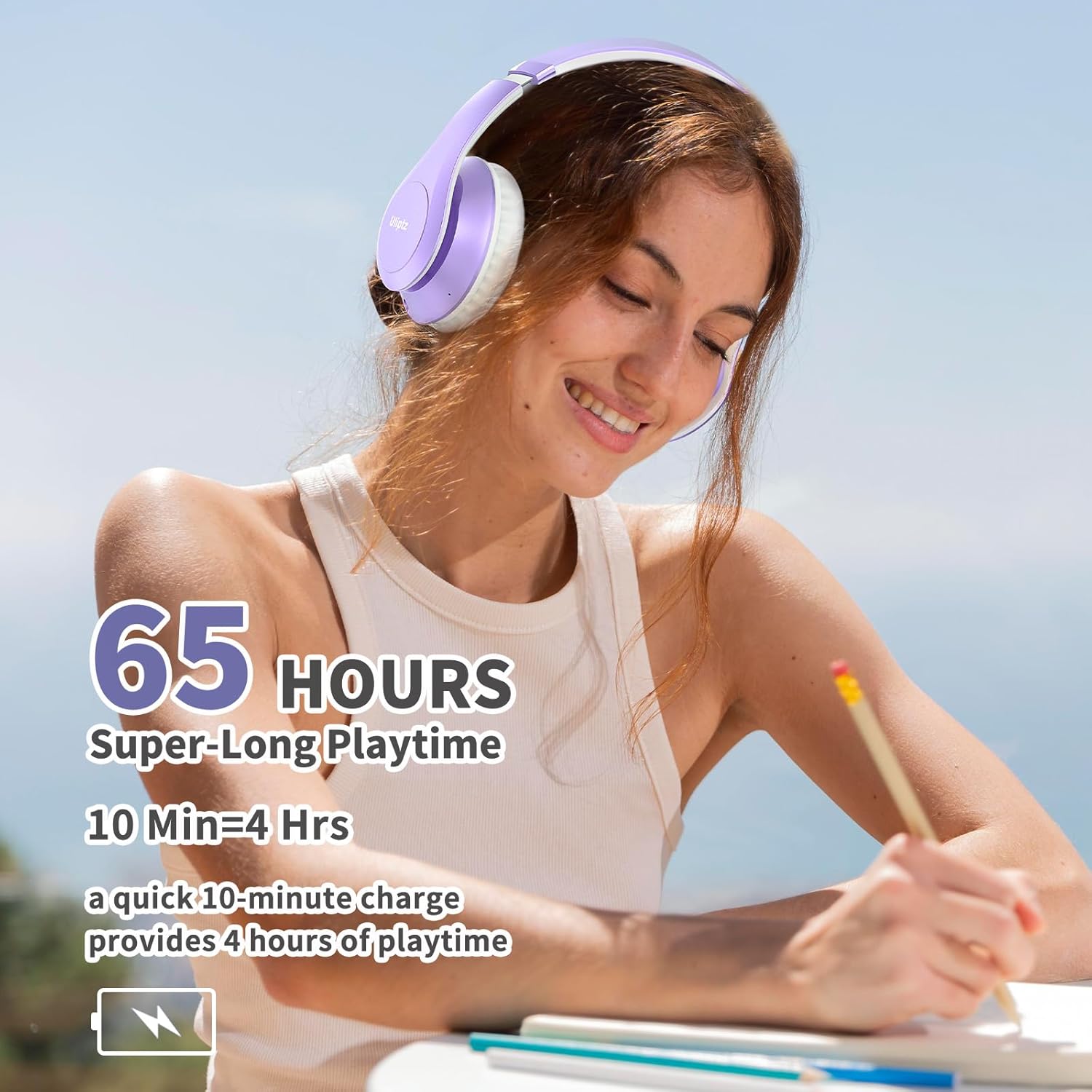 Over Ear Bluetooth Headphones with 65H Playtime encalife