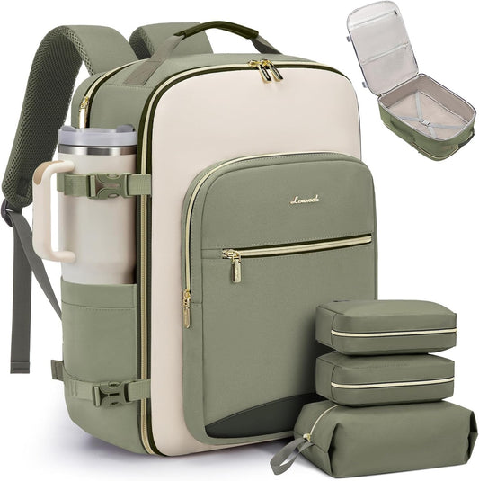 Carry on travel backpack with packing cubes