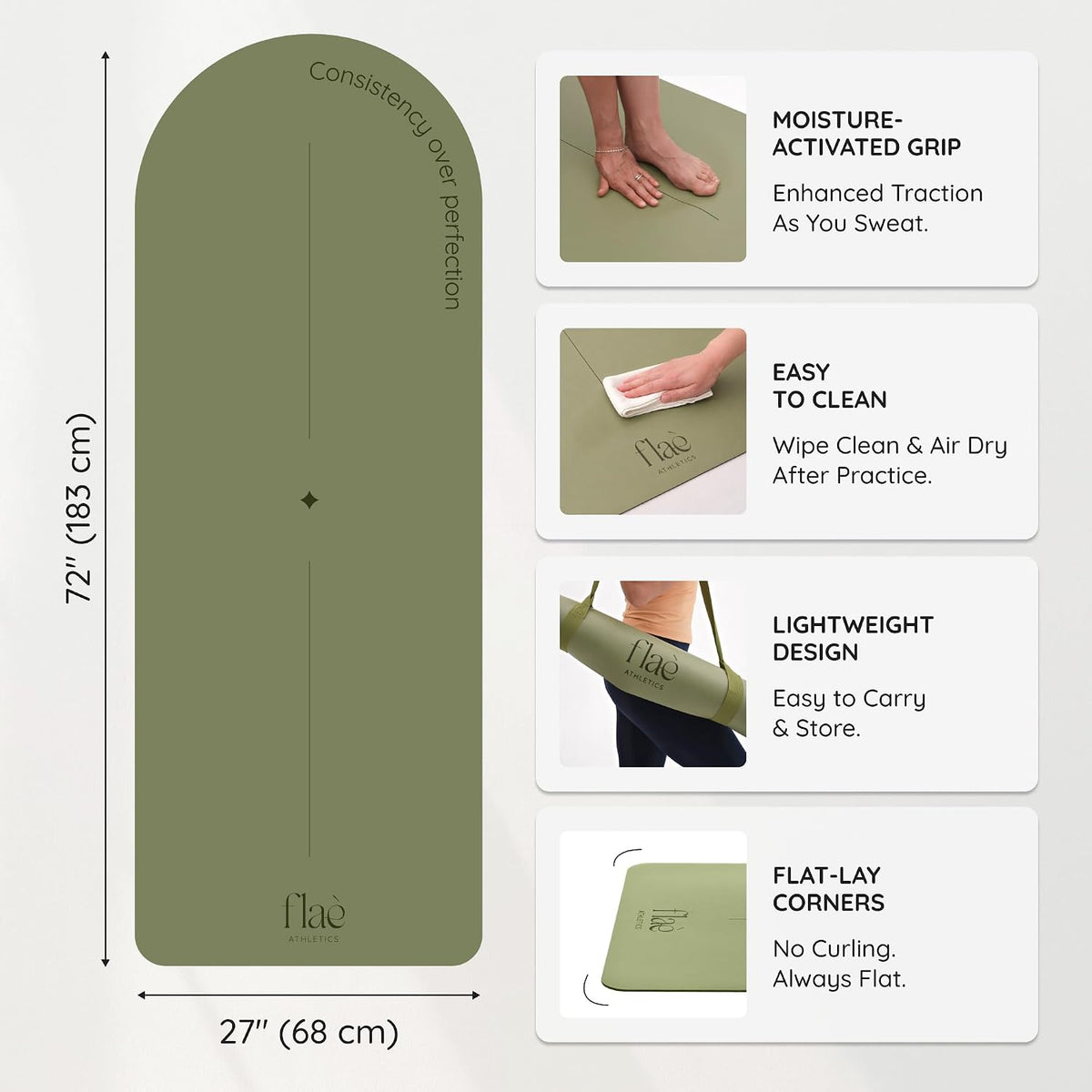 Premium PU Yoga Mat With Stretch Strap encalife