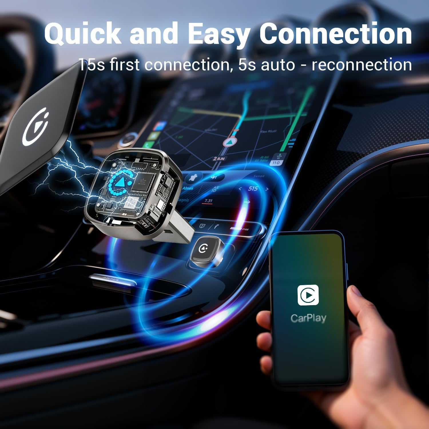 Wireless CarPlay Adapter Mini Grey encalife