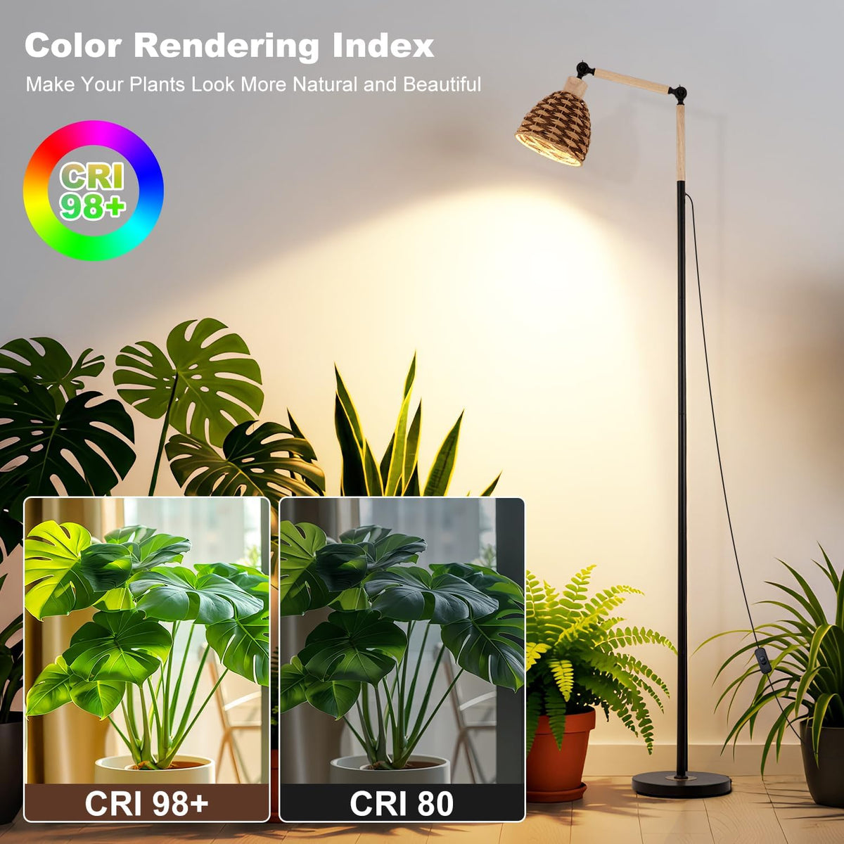 Grow Lights for Indoor Plants | Tall Floor LED Lamp encalife