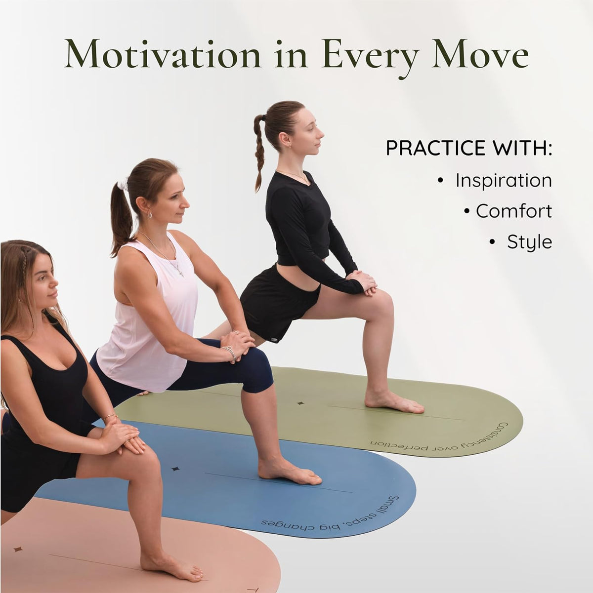Premium PU Yoga Mat With Stretch Strap encalife