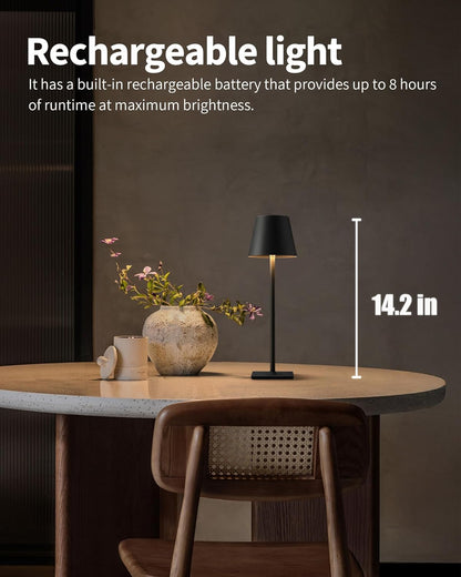 Two Cordless Rechargeable Table Lamps With Touch Dimming encalife