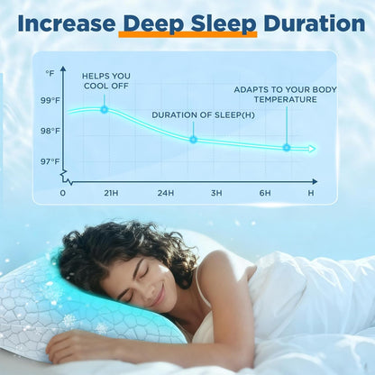 Side Sleeper Cooling Adjustable Memory Pillow encalife