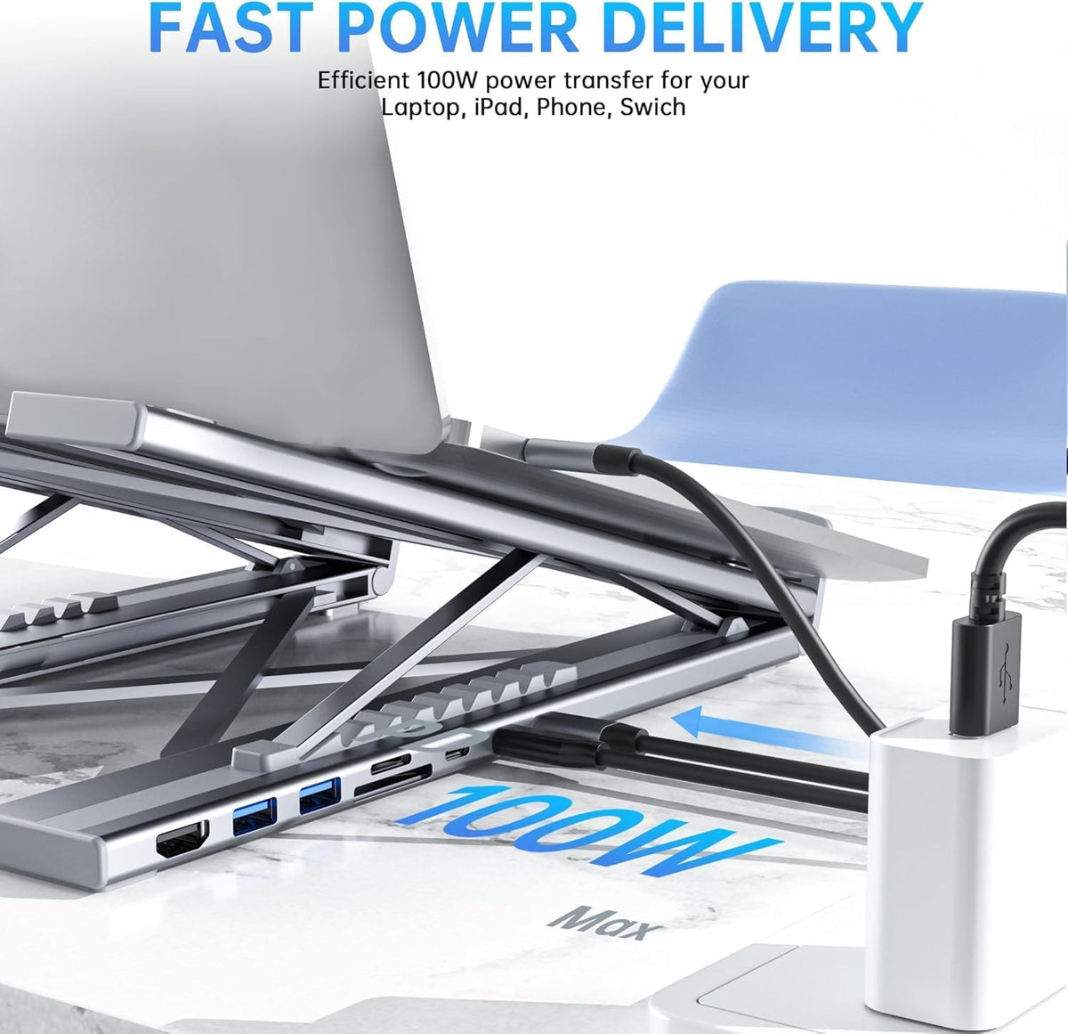 8-in-1 USB-C Laptop Stand Docking Station Hub encalife