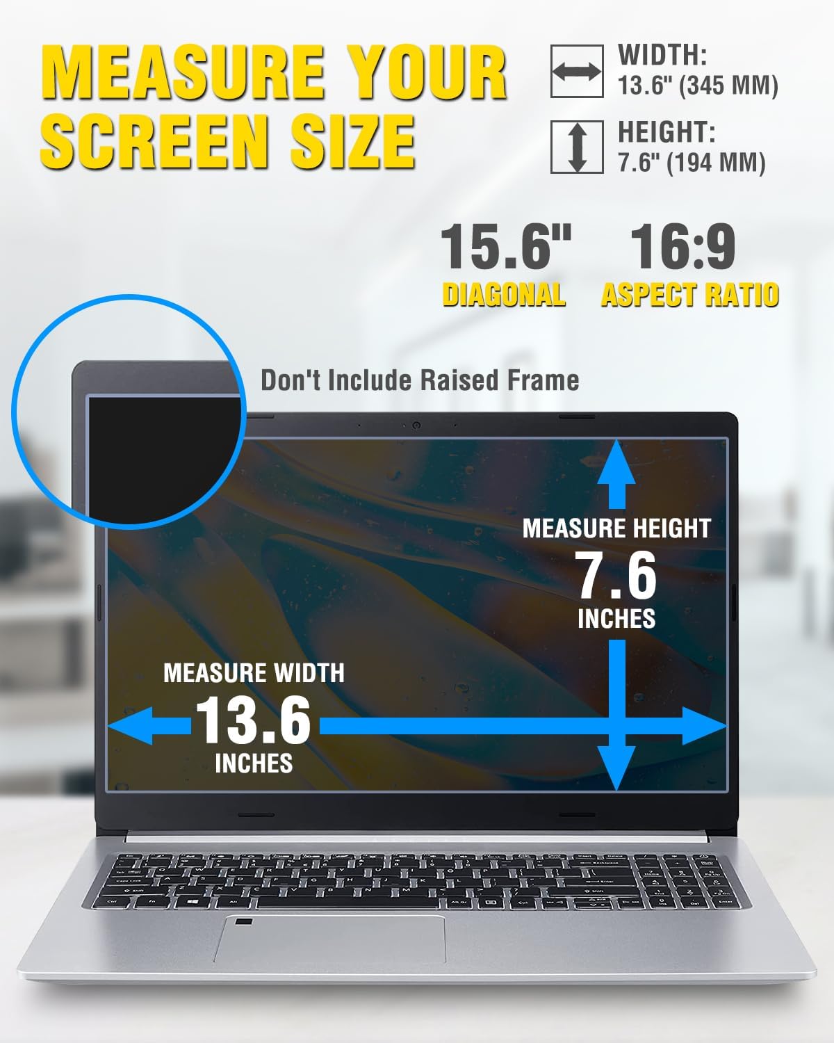 15.6-Inch Magnetic Laptop Privacy Screen Anti-Glare Filter encalife