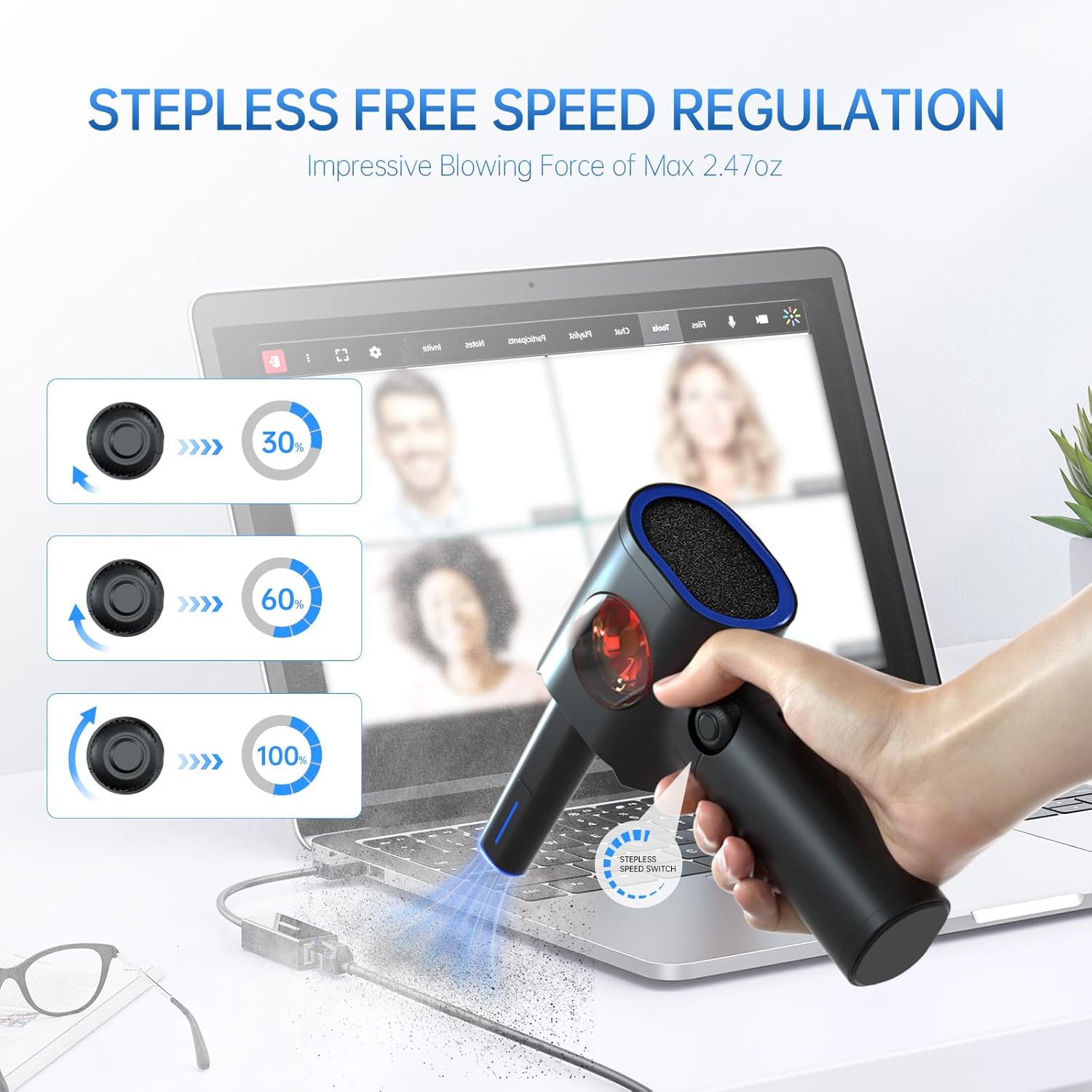 Encalife Electric Air Duster – Cordless PC Cleaner encalife