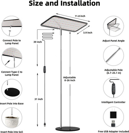 Grow Lights for Indoor Plants | Smart LED Plant Lamp encalife