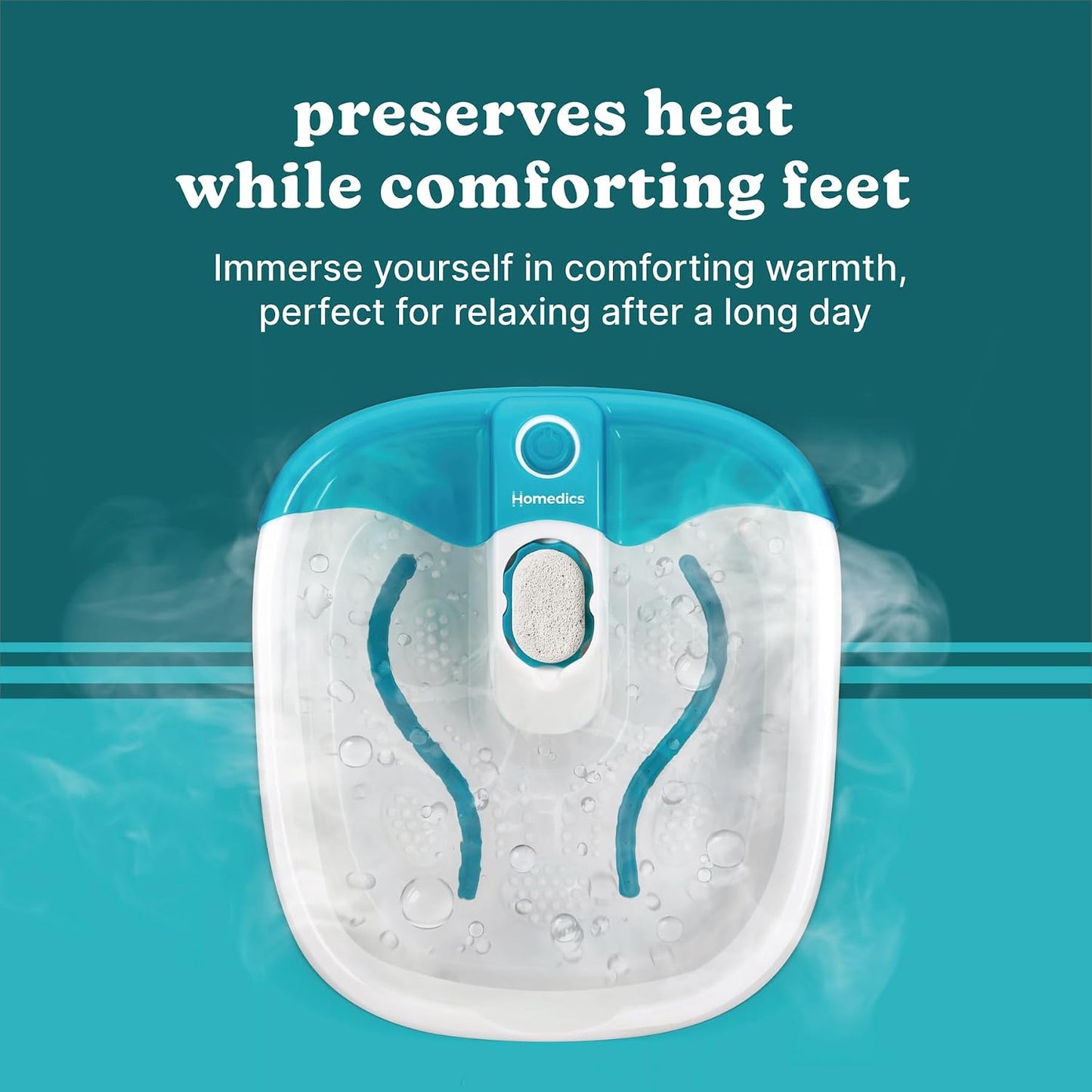 Heated Bubble Foot Spa Massager with Pumice encalife