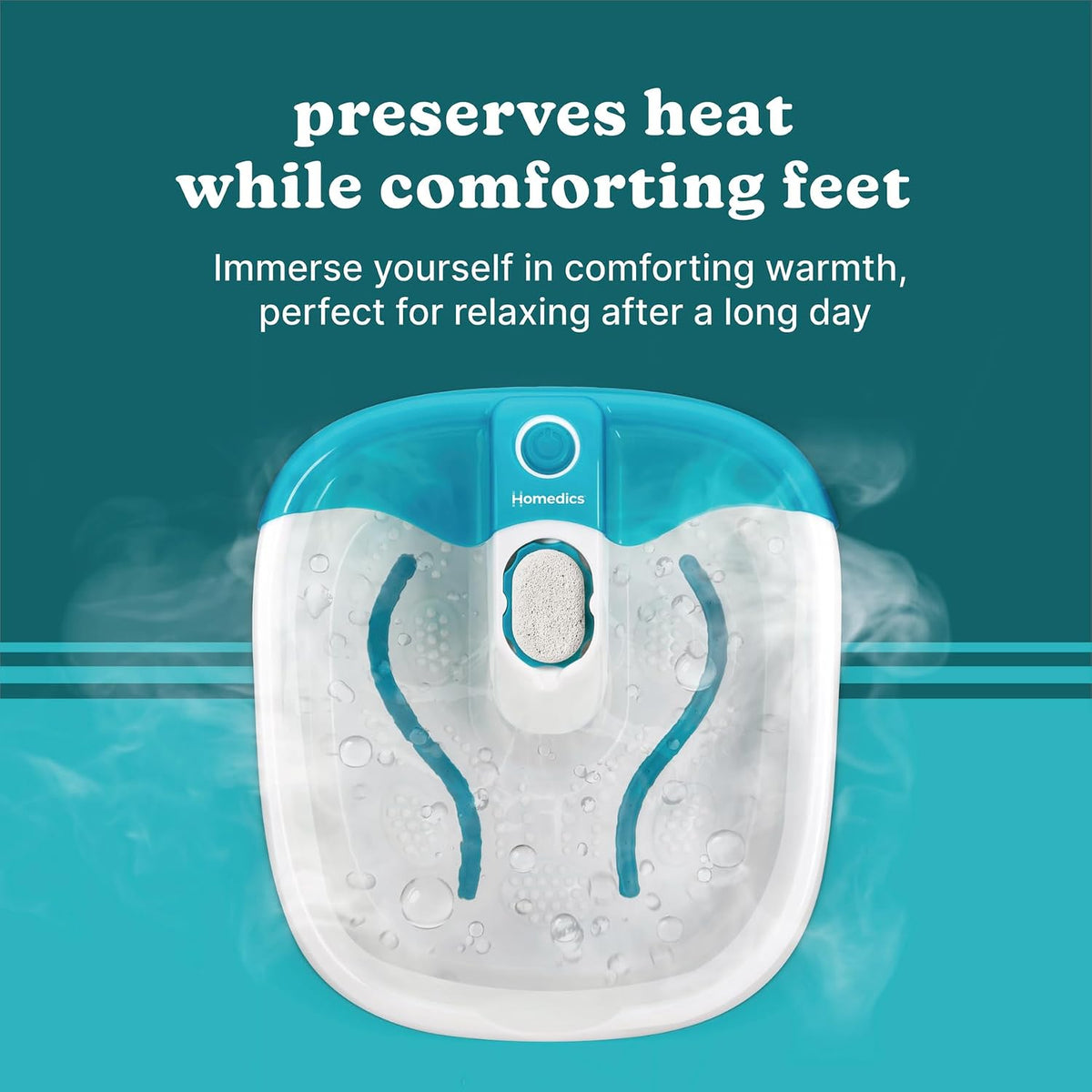 Heated Bubble Foot Spa Massager with Pumice encalife