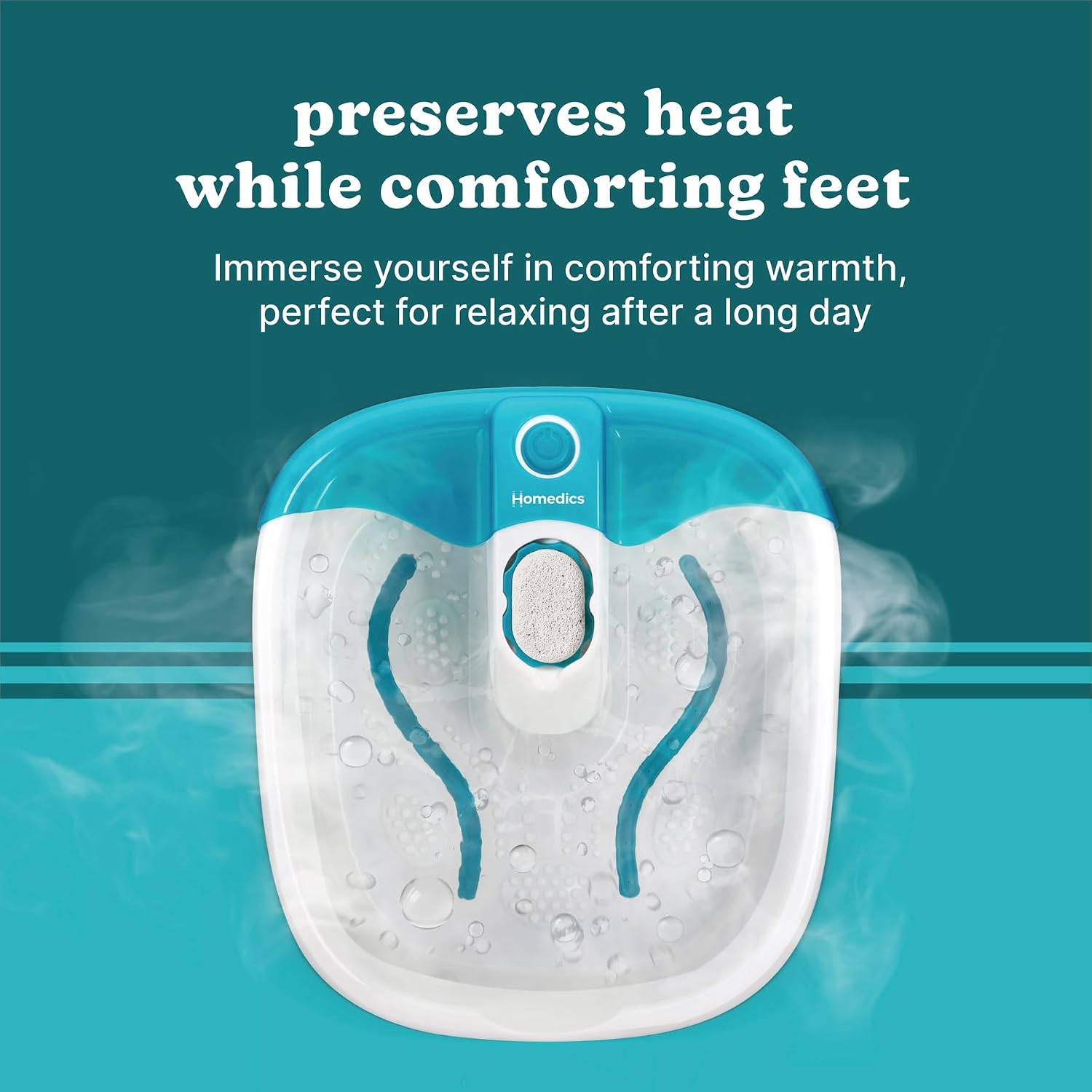 Heated Bubble Foot Spa Massager with Pumice encalife