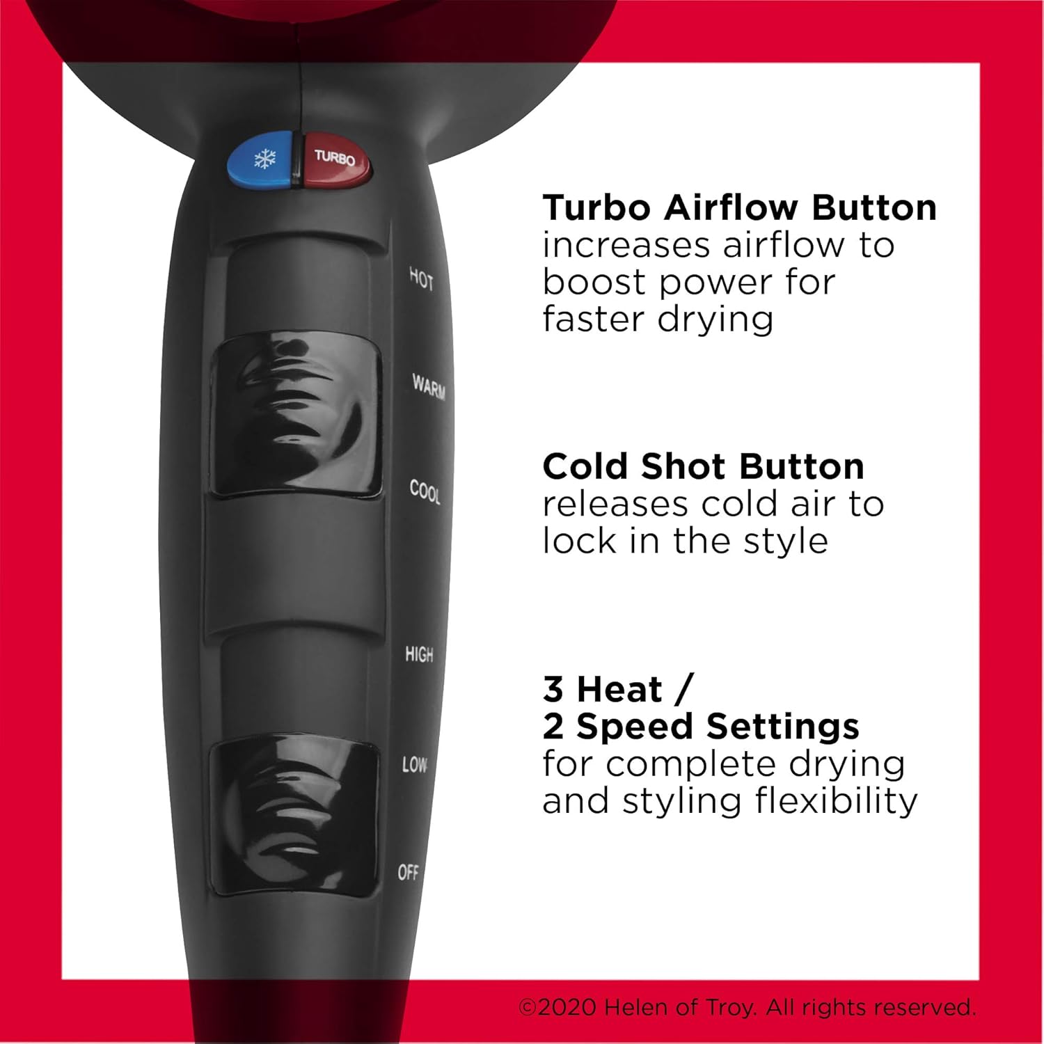 REVLON Turbo Hair Dryer | 1875 Watts of Maximum Shine, Fast Dry (Silver) encalife