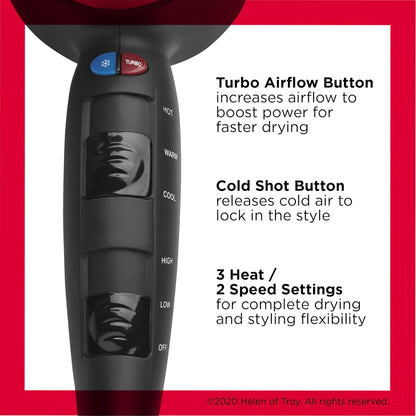 REVLON Turbo Hair Dryer | 1875 Watts of Maximum Shine, Fast Dry (Silver) encalife