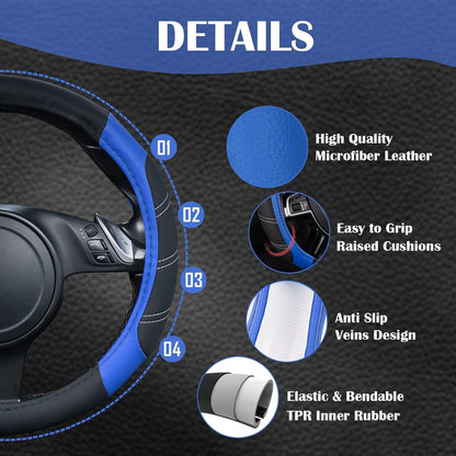 Premium Microfiber Steering Wheel Cover encalife