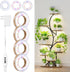 4-head full spectrum grow lights for indoor plants with wood grain rings