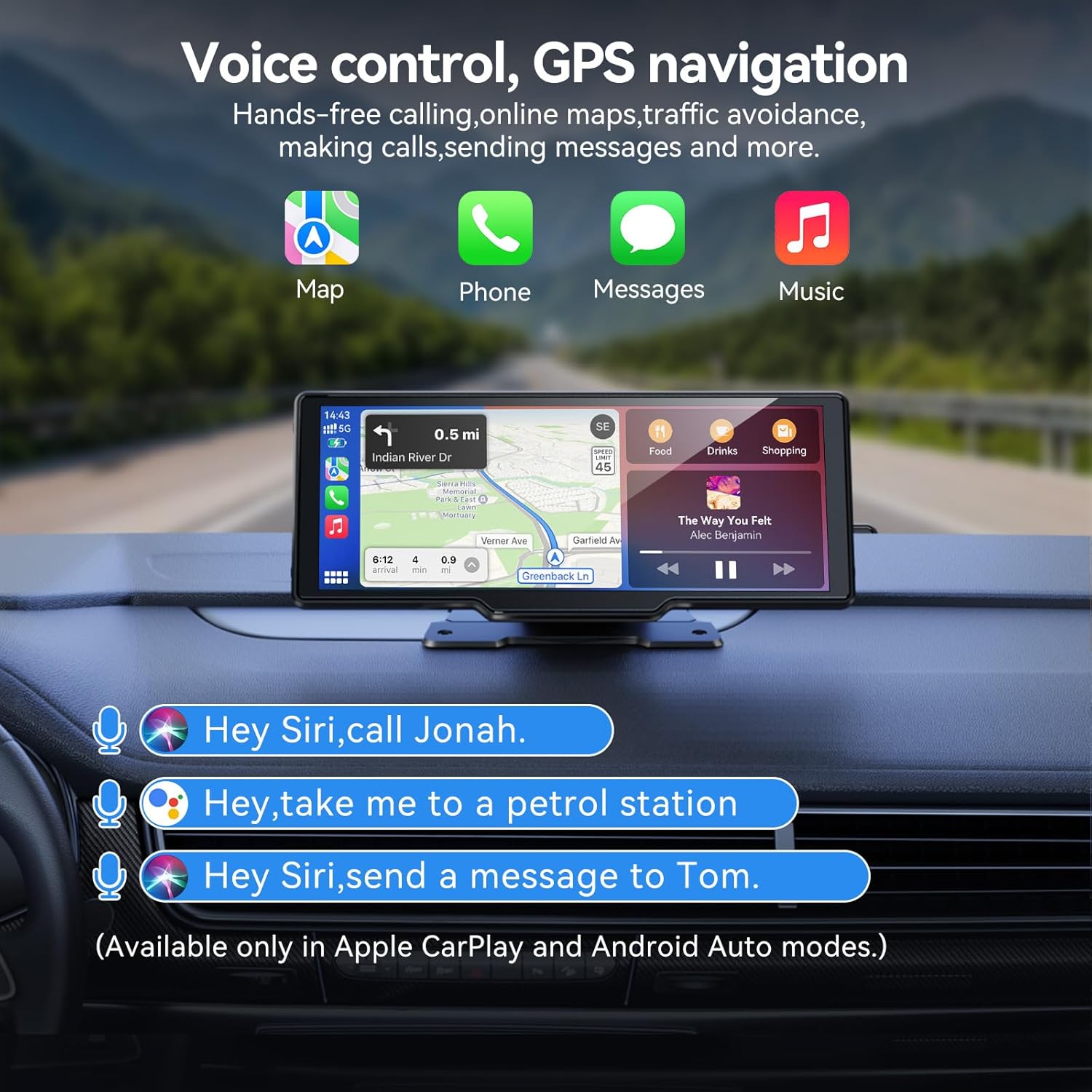 10.26 Inch Wireless Carplay Screen With Camera encalife