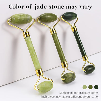 Jade Roller Gua Sha Facial Massage Beauty Set encalife