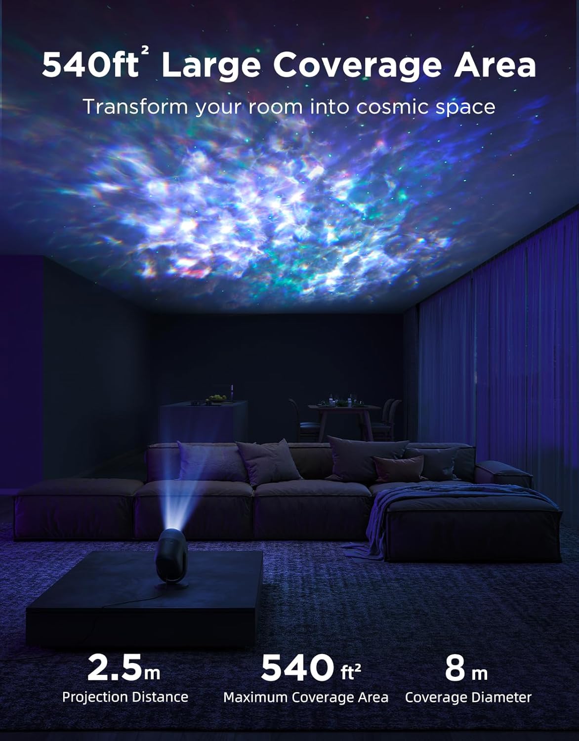 Galaxy Star Projector Lights with Nebula Effects encalife