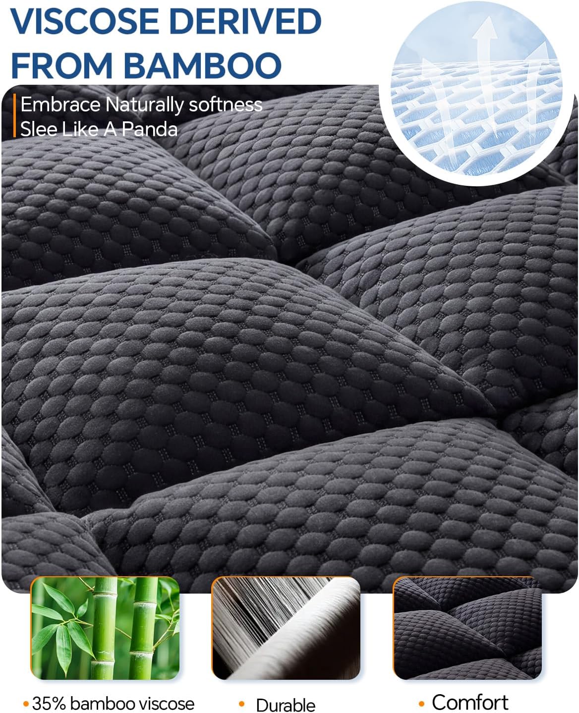Black King Mattress Topper encalife