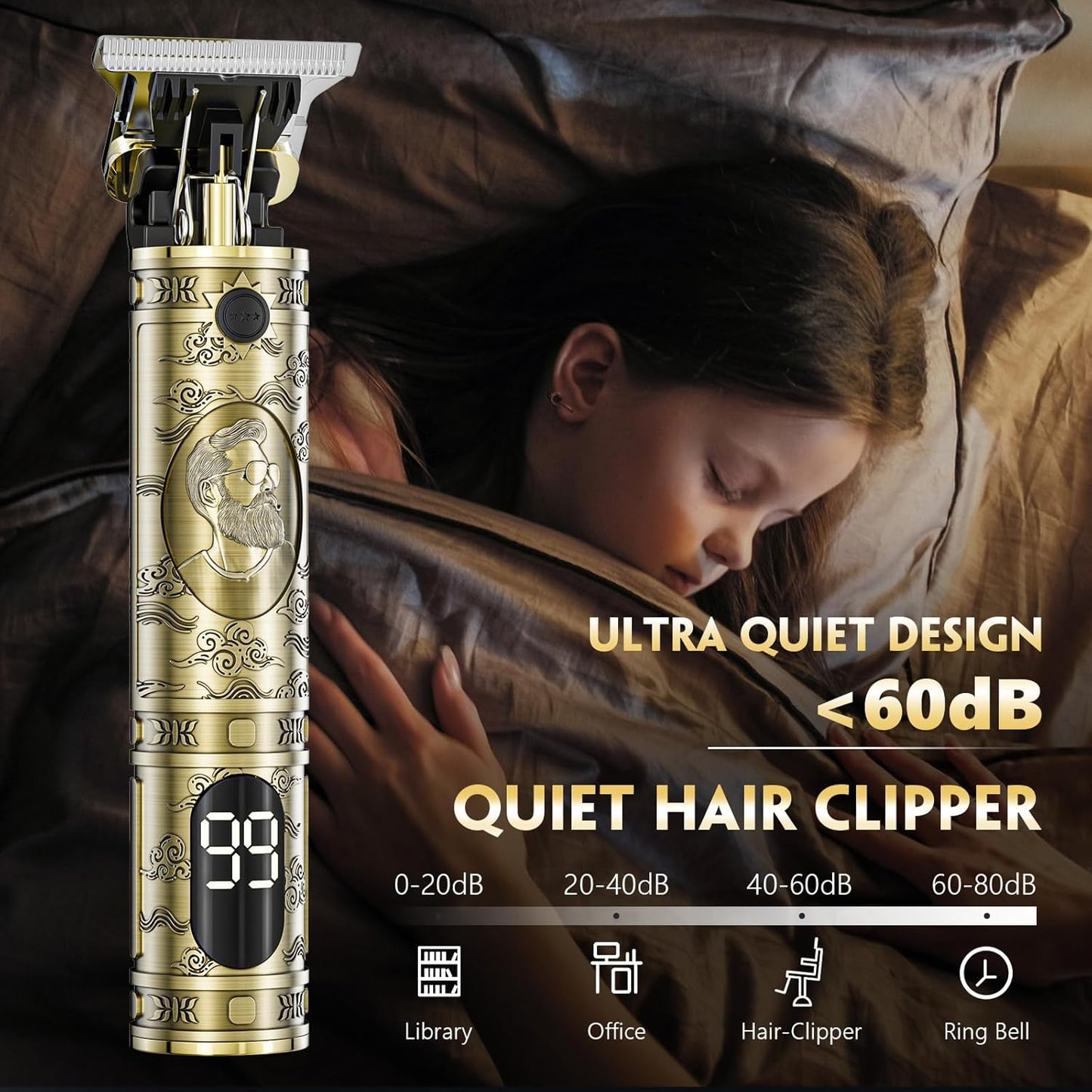 Zero-Gap Beard Trimmer Professional Hair Cutting Kit encalife