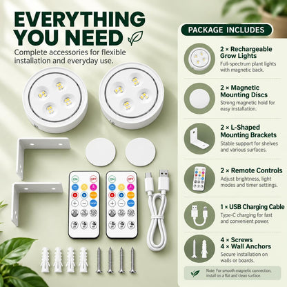 Grow Light For Indoor Plants | Rechargeable Magnetic Wireless encalife
