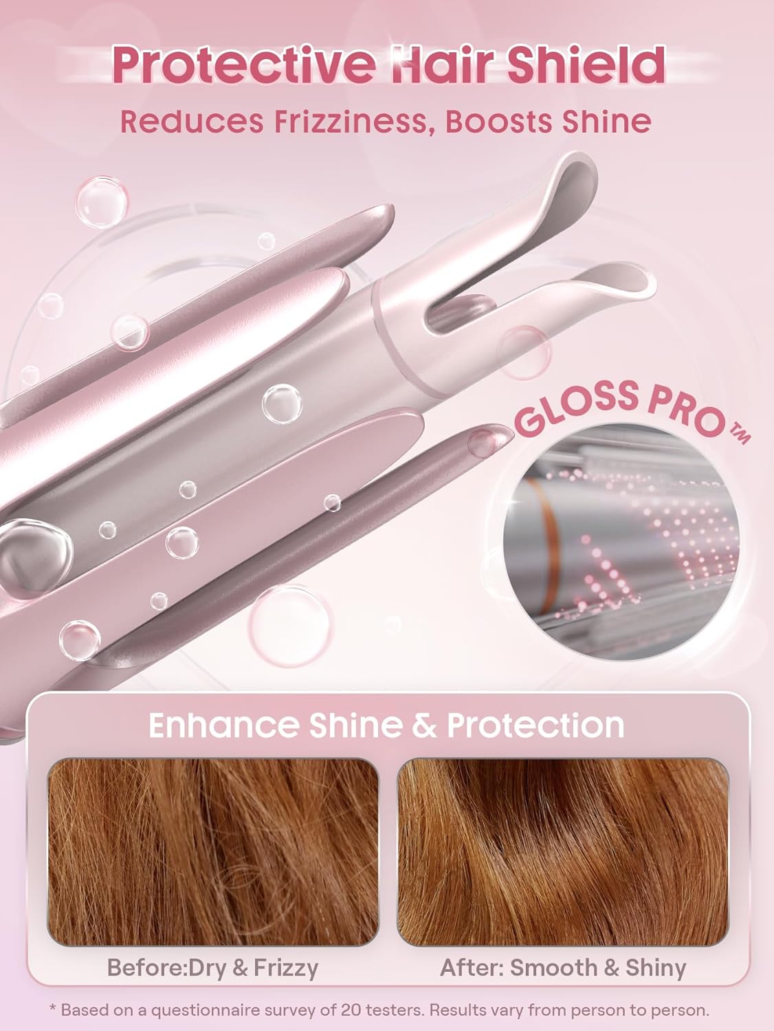 Pink Automatic Curling Iron | SHEGLAM Gift Hair Curler encalife