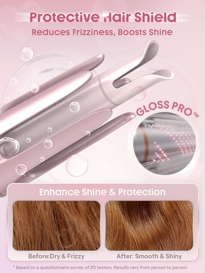 Pink Automatic Curling Iron | SHEGLAM Gift Hair Curler encalife