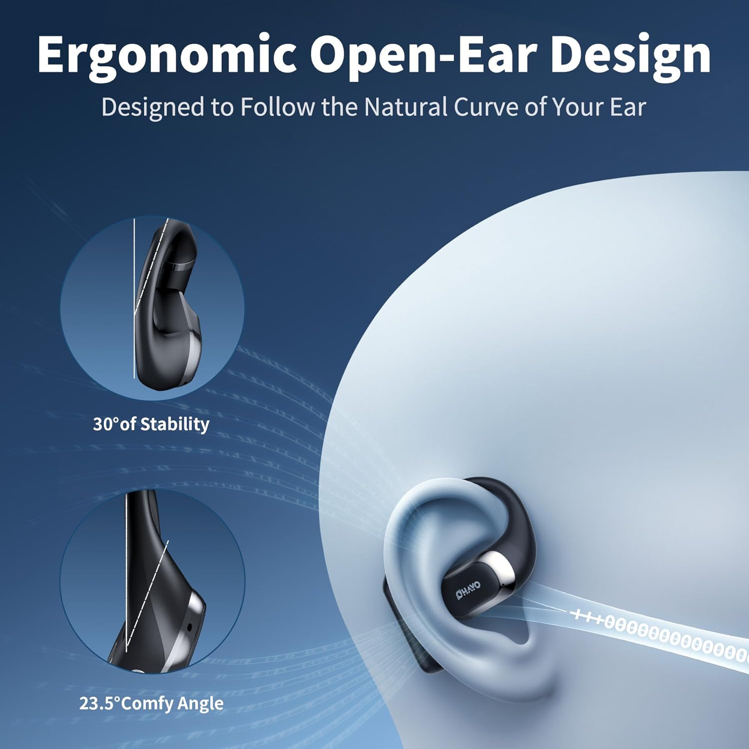 Open Ear Bluetooth Headphones with Display encalife