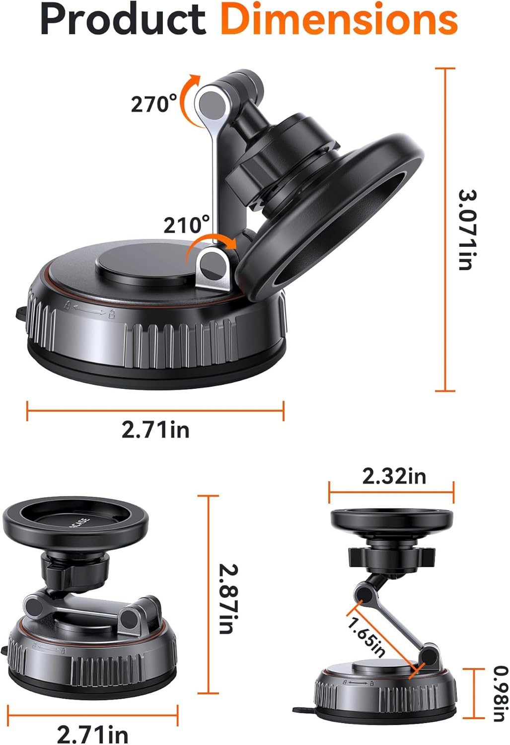 Magnetic MagSafe Car Phone Mount Strong Suction encalife