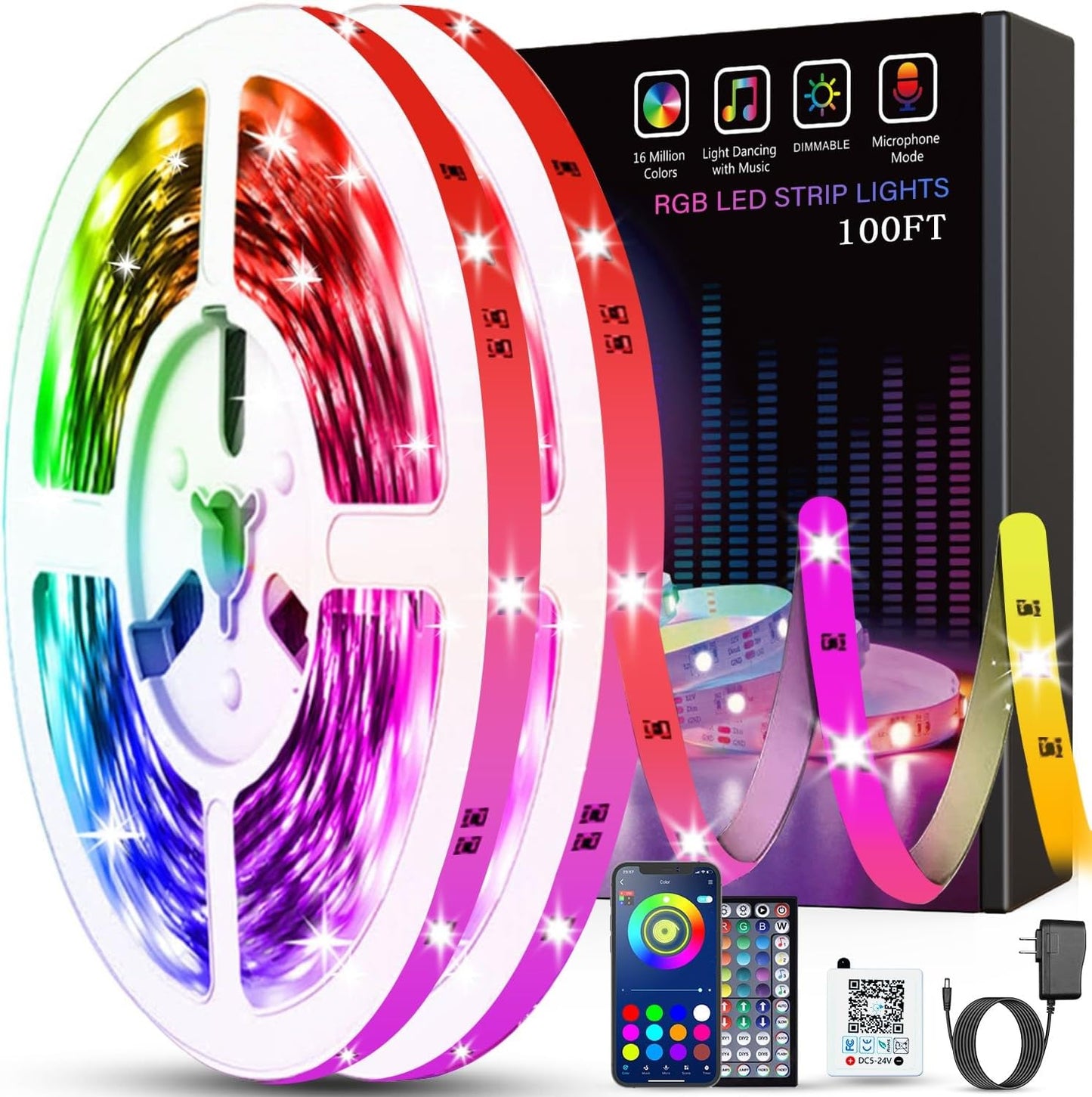 RGB Lighting strip lights with app and remote control