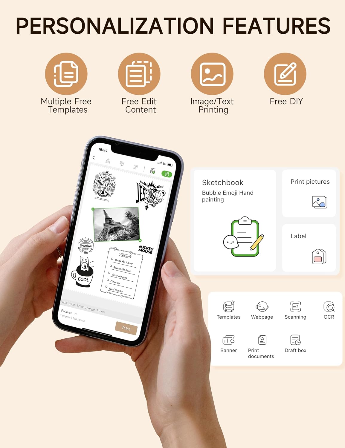 Pocket Bluetooth Sticker Printer for Instant Organization encalife