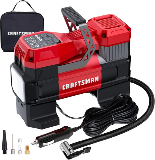 12V Tire Inflator plugged into car outle