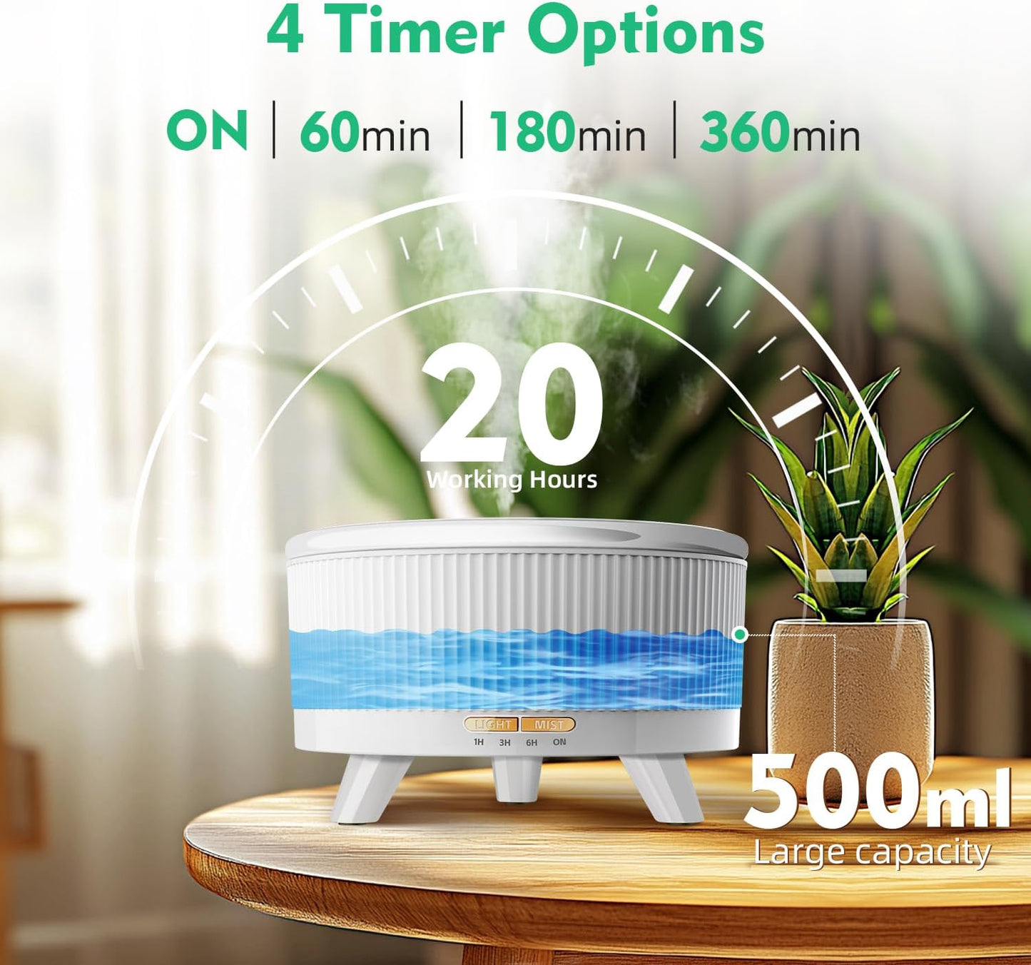 500ML Essential Oil Diffuser With Remote Control encalife