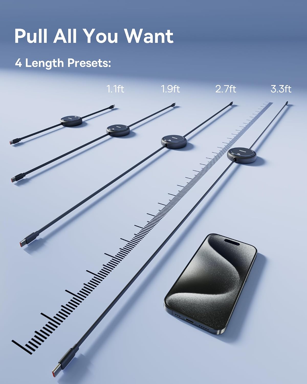 100W Retractable USB-C Fast Charging Travel Cable encalife