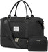 Black women’s weekender travel bag with shoe compartment and toiletry pouch
