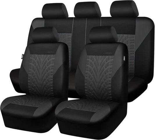 Full Set Car Seat Covers Front Rear Universal Black encalife