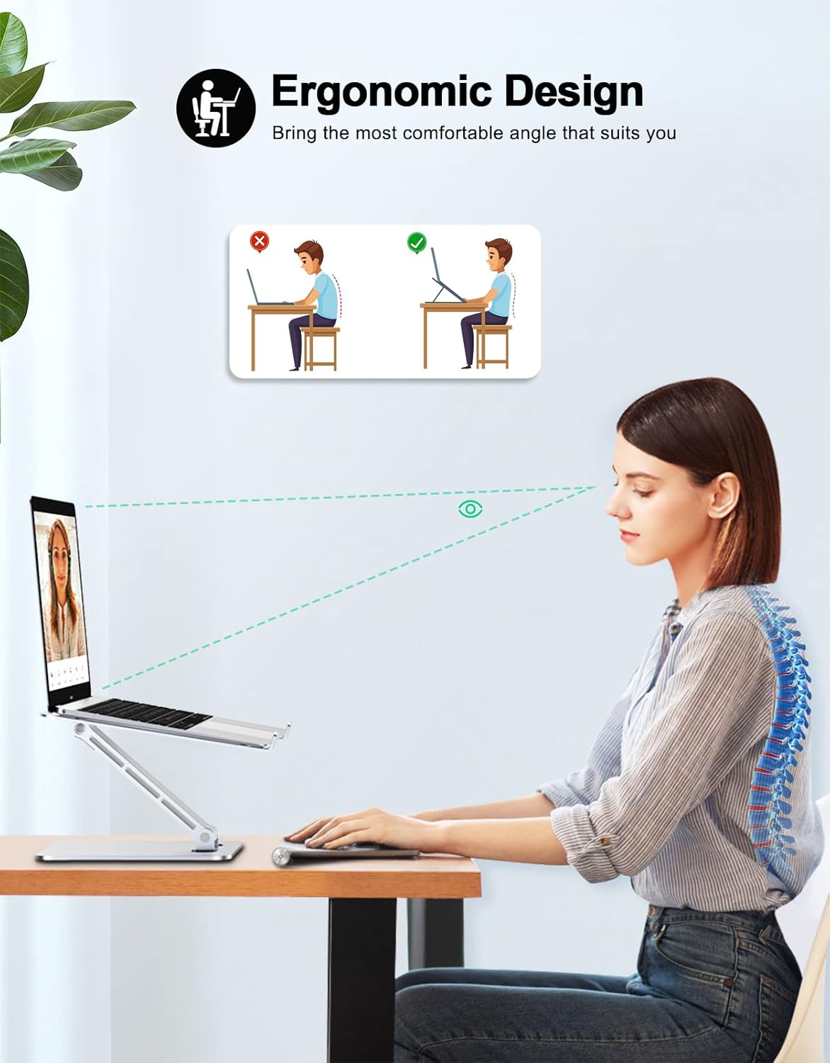 EncaLife Adjustable Laptop Stand Foldable Aluminum Alloy encalife